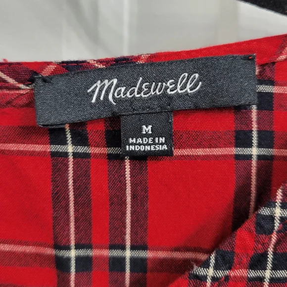 Madewell Plaid Babydoll Blouse - Picture 4 of 7